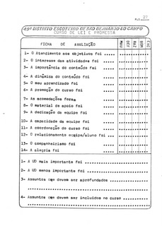 Avaliação do Curso