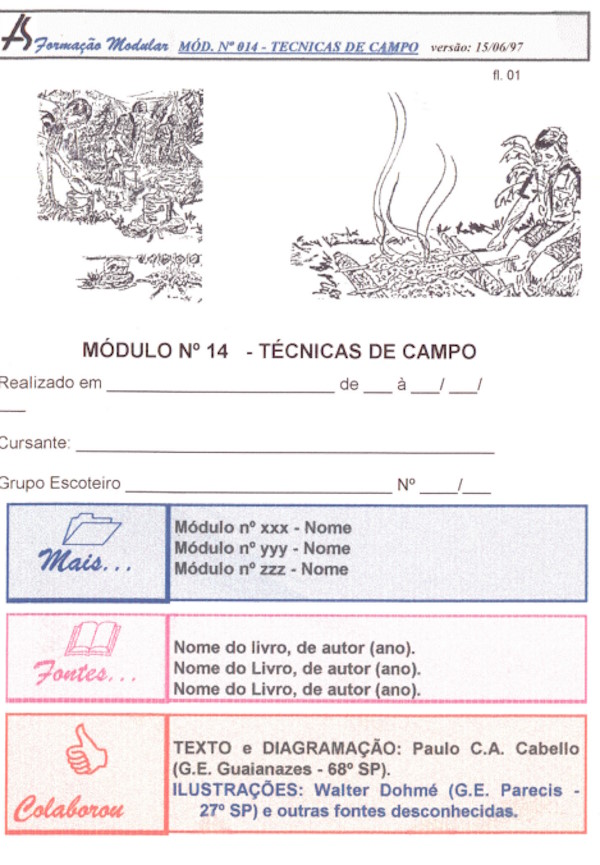 Capa de Campismo, Módulo 14 Técnicas de