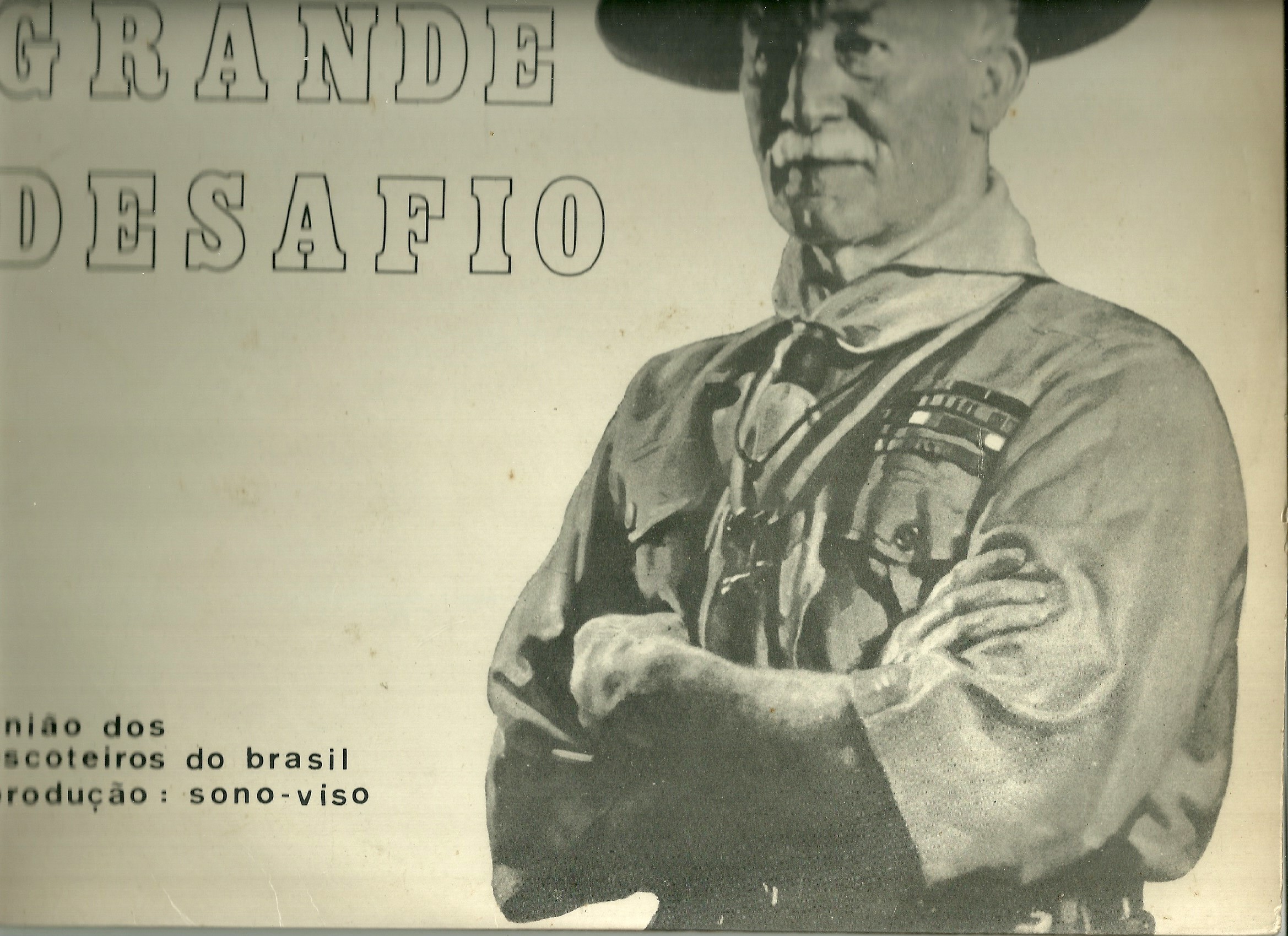 capa do LP "Escotismo um Grande  Desafio", gravado em 1983