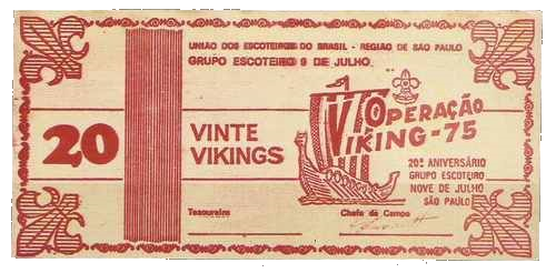 uma nota de 20 Vikings 