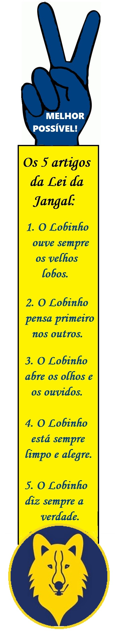 Marcador de páginas com a Lei do Lobinho