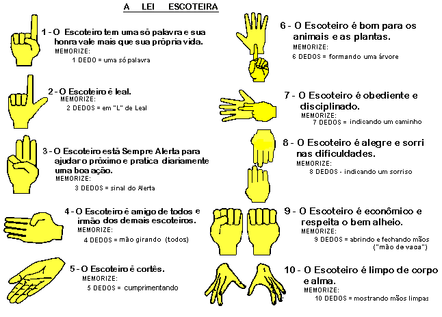 memorizando a Lei Escoteira